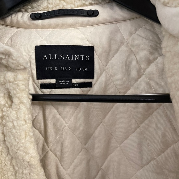 All Saints off white Teddy/Sherpa Shacket - Picture 4 of 4